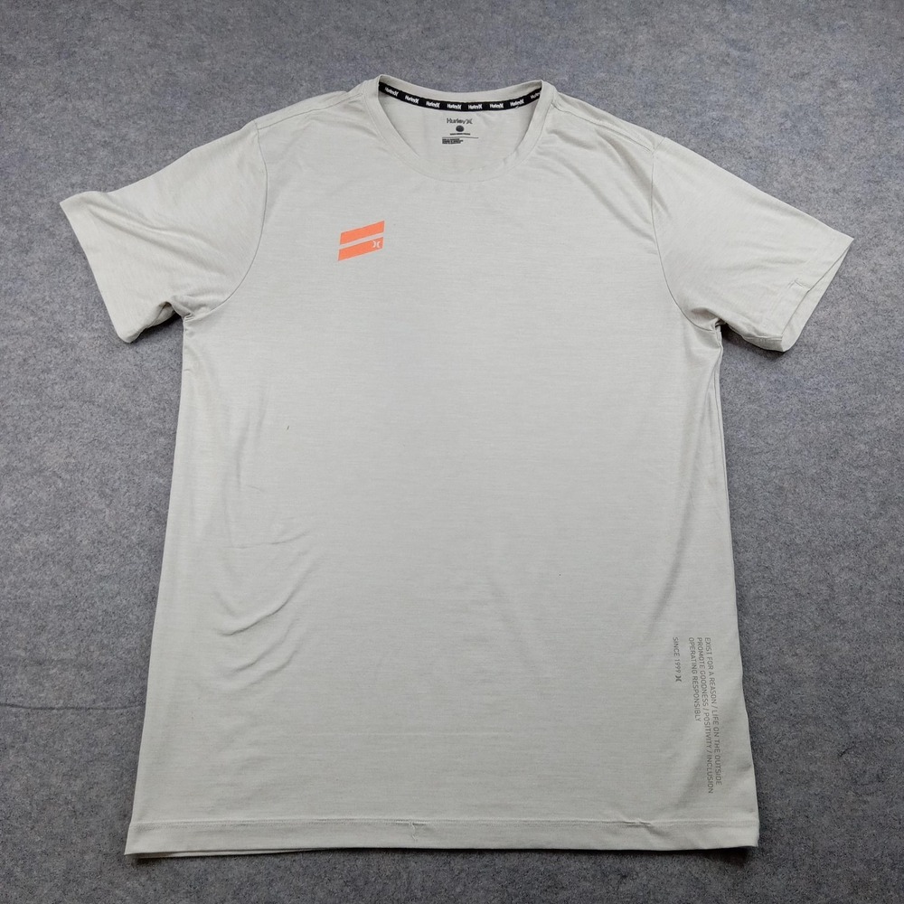 Hurley Shirt Mens Large Gray Stretch Short Sleeve Athletic Top HSP21VMT-01942